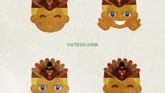 Thanksgiving Boy Wearing A Turkey Mask H