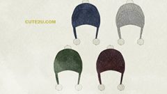 Hat Hat With Wool Pom Poms