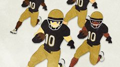 SPORTS Football Running With The Ball01 Gold Black