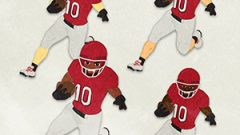 SPORTS Football Running With The Ball01 Red