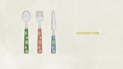 Spoon And Fork And Knife Set 02 Christmas Pattern 02