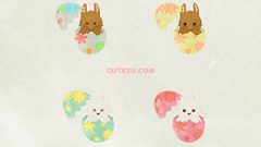 Easter Floral Easter Egg Bunny Popping Out