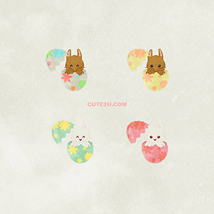 Easter Floral Easter Egg Bunny Popping Out