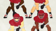 SPORTS Football Play Preparation position before starting Red