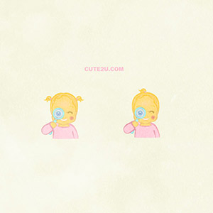 Peaple Girl Girl Looking Through A Magnifying Glass A