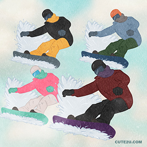 Sports Snowboarding Person Sliding On A Snowboard02