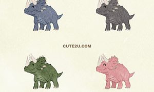 ANIMALS Dinosaur Triceratops01 Smile01