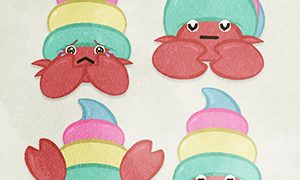 ANIMAL Hermit Crab01 Rainbow Color 01 02