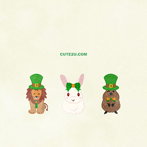 Events St Patrick's Day Animals Lion Quokka Rabbit