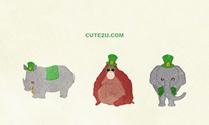 EVENTS St Patricks Day Animals Rhinoceros Orangutan Elephant