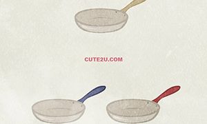 FOOD Cooking Utensils Frying Pan01 White 03