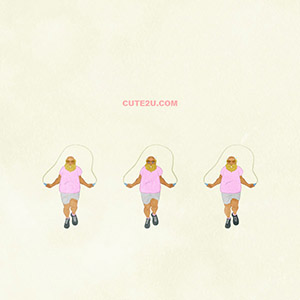 Sports Man A Chubby Man Jumping Rope H