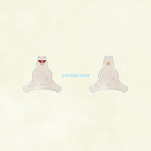 Animals Polar Bear Character Sitting Front 01 05