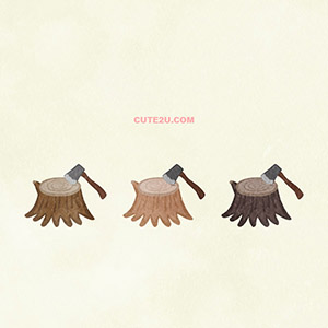 Nature Tree Tree Stump02 A Tree Stump With An Axe Stuck In It