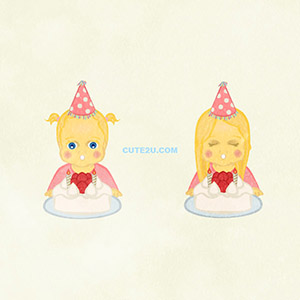 People Girl A Girl Blowing Out The Candles On A Cake A 01 02