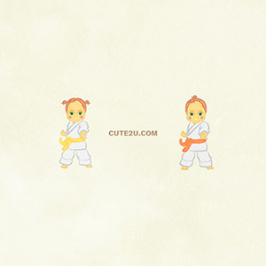 Sports Karate Girl's Pose01 E
