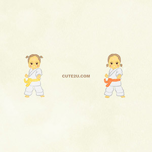 Sports Karate Girl's Pose01 G