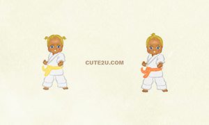 SPORTS Karate Girls Pose01 H