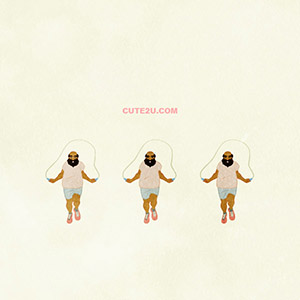 Sports Man A Chubby Man Jumping Rope F