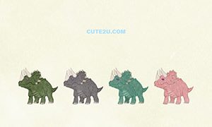ANIMALS Dinosaur Triceratops01 Sparkling