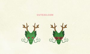 ANIMALS Dragon01 Face Green 03