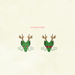 Animals Dragon01 Face Green 03