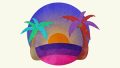 NATURE Cute Palm Trees And Summer Scenery Illustration02