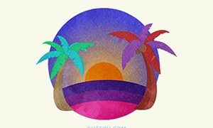 NATURE Cute Palm Trees And Summer Scenery Illustration02