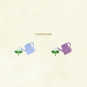 Nature Watering Young Plants With A Watering Can 04