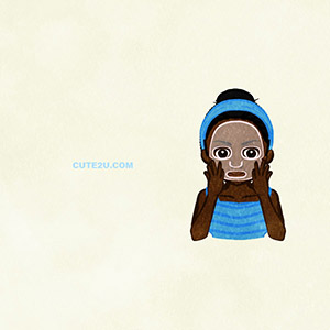 People A Woman Wearing A Facial Mask B