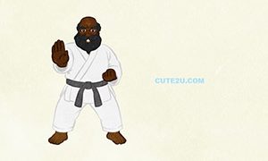 SPORTS Karate A Middle Aged Man In A Karate Pose01 B