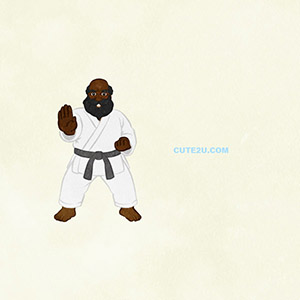 Sports Karate A Middle Aged Man In A Karate Pose01 B