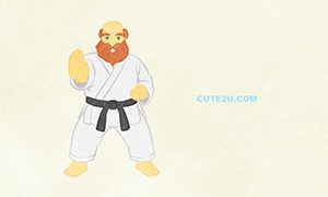 SPORTS Karate A Middle Aged Man In A Karate Pose01 E