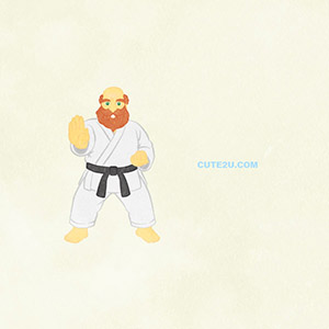 Sports Karate A Middle Aged Man In A Karate Pose01 E