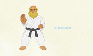 SPORTS Karate A Middle Aged Man In A Karate Pose01 H