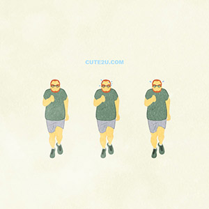 Sports Run Bearded Man With Glasses Running A Marathon E