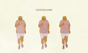 SPORTS Run Bearded Man With Glasses Running A Marathon H