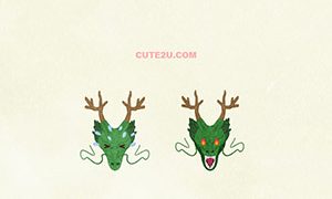 ANIMALS Dragon01 Face Green 04