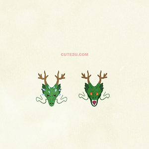 Animals Dragon01 Face Green 04