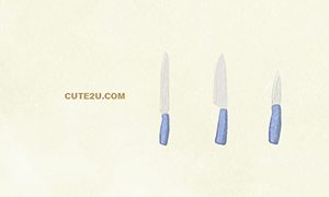 FOODS Cooking Utensils Knife Set01 Blue