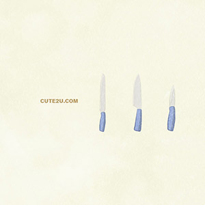 FOODS Cooking Utensils Knife Set01 Blue