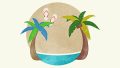 NATURE Cute Palm Trees And Summer Scenery Illustration03
