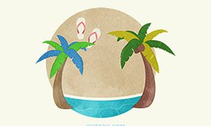 NATURE Cute Palm Trees And Summer Scenery Illustration03