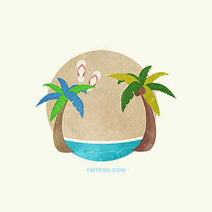 Nature Cute Palm Trees And Summer Scenery Illustration03