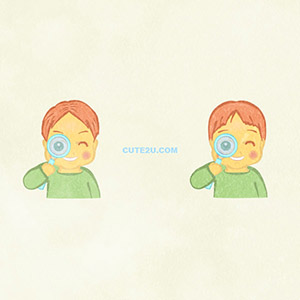 People Boy Boy Looking Through A Magnifying Glass E