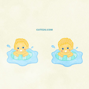 SPORTS Boy Swimming with a Swim Ring 01 A 01