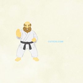 Sports Karate A Middle Aged Man In A Karate Pose01 G