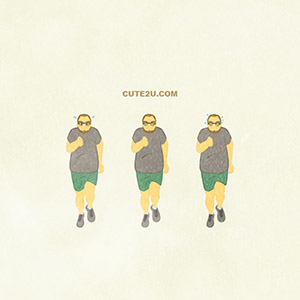 SPORTS Run Bearded Man With Glasses Running A Marathon G